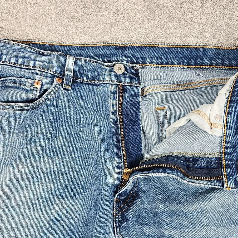 Levis 505 Jeans‎ Mens 38x29 Stone Wash Blue Regular Straight Stretch Denim Pants
